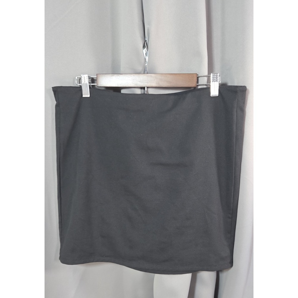 Yitty Women's Black Lined Mini Skirt Straight Compression 2X